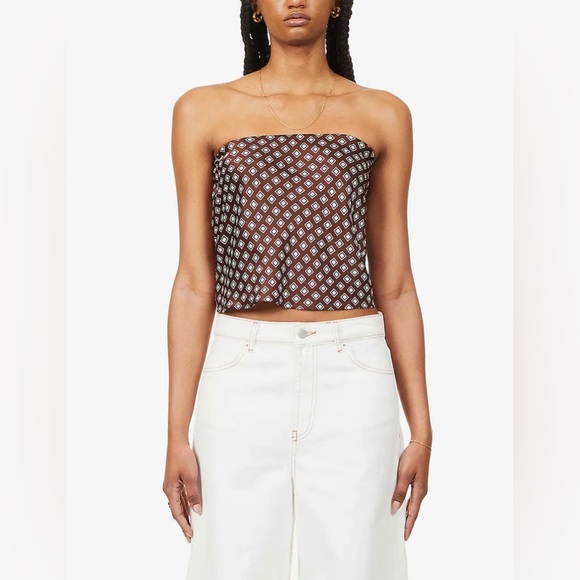 Reformation Tops - Reformation Small Spritz Strapless Silk Top